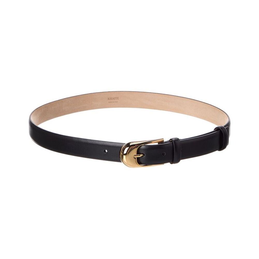 Khaite Dome Leather Belt, Black